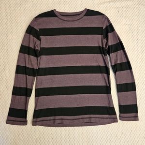 No Boundaries Textured Long Sleeve Striped Tee